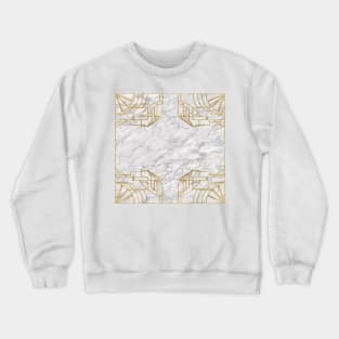 Elegant Marble - Art Deco Blanc Crewneck Sweatshirt